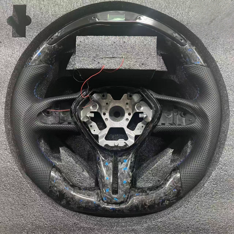 Carbon fiber+Perforated leather+LED