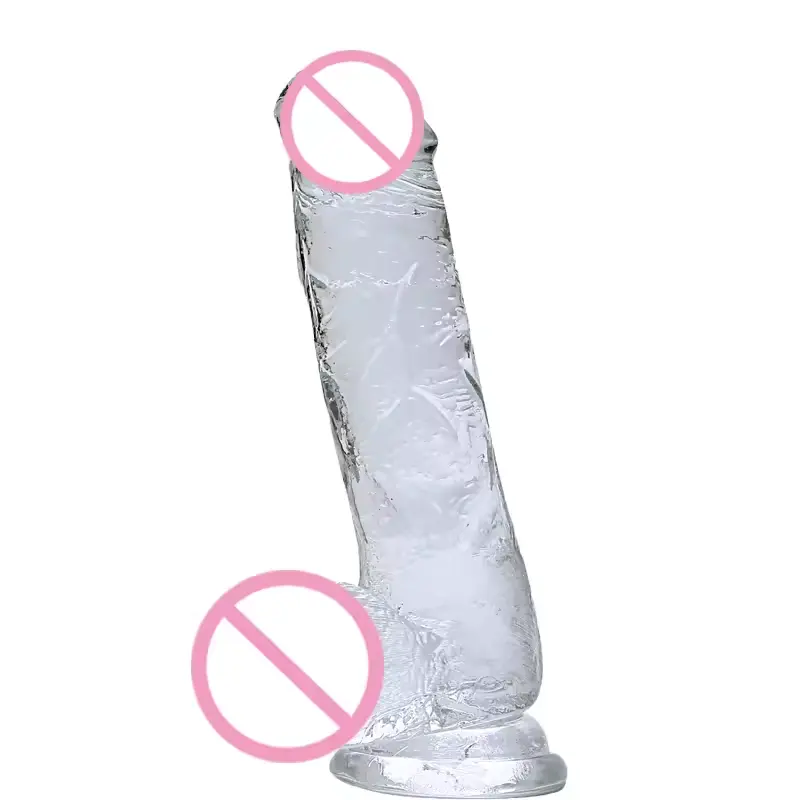 Giocattoli da donna in cristallo forte ventosa realistica giocattolo del sesso per adulti in cristallo trasparente dildo di spinta per le donne