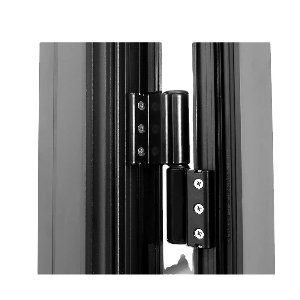 Portes de chambre à coucher intérieures couche de calandre de porte de sécurité taille personnalisée cadre en aluminium porte à battants avec revêtement en poudre trempé