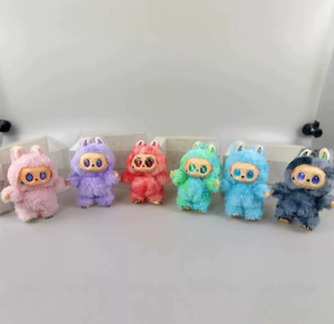 Labubu bebekler ilk nesil Labubu anahtarlık Mart yüksek kaliteli Macaron kör kutu peluş oyuncak canavar Labubus La Bubu orijinal - Product Image 6