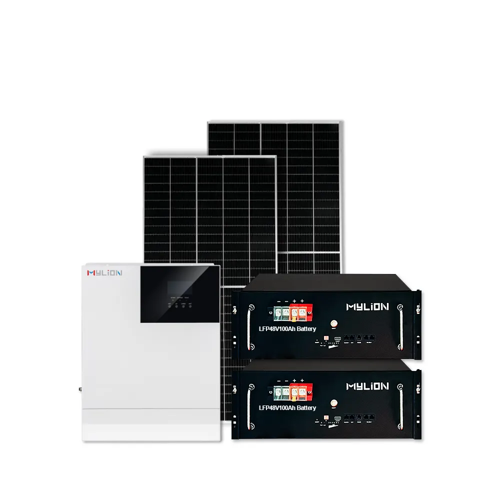 Sistema de energía solar de 10w para el hogar, inversor híbrido de 8kva, batería de 48v200ah, generador solar portátil, kit de sistema de energía solar de 10kw