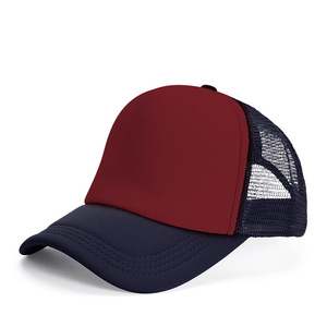 Yetişkinler için OEM kalite özel kamyon şoförü file şapka 5-Panel şapka kontrast mavi kırmızı ortak kumaş özelliği - Product Image 2