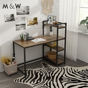 Nordic <strong>Simple</strong> Home Office <strong>Desk</strong> Writing <strong>Computer</strong> <strong>Desk</strong> with Book Shelve - Product Image 1