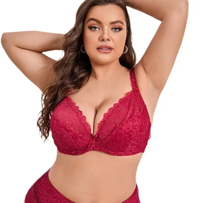 Atacado 5xl Roupa íntima feminina de luxo plus size lingerie sexy para mulheres gordas conjuntos de sutiã e calcinha cup grande