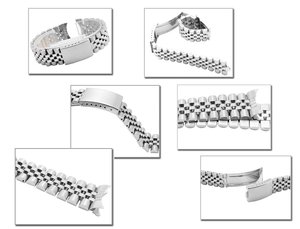 Matel腕時計ストラップ13 17 19 20mm固体ステンレス製Steteel Watchbandel Jubilee交換用ブレスレット時計ブレスレットステンレス - Product Image 4