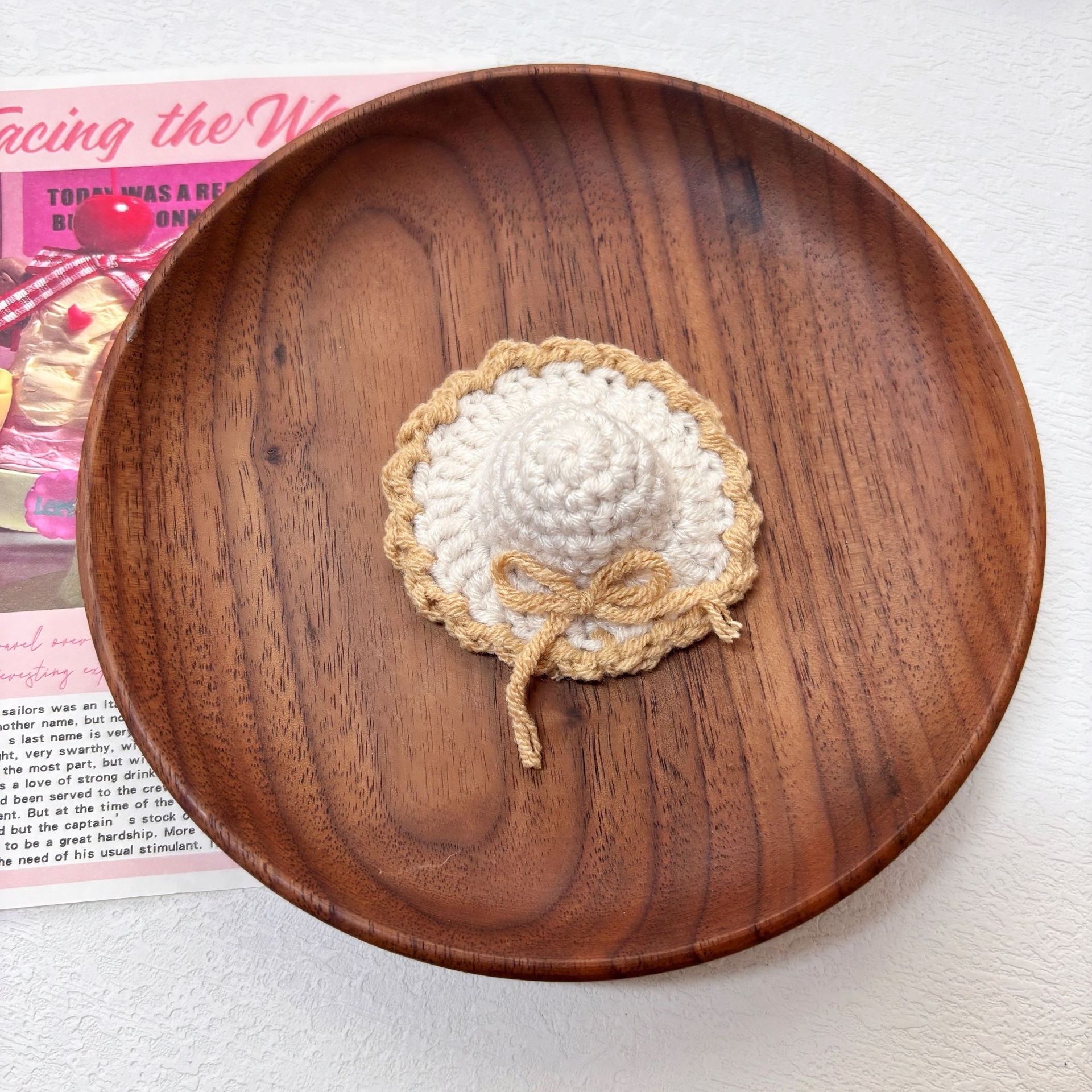 Beige bow sunshade hat