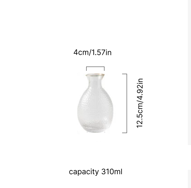 Gold-edged sake pot single piece with wooden stopper