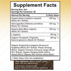 Hot verkopende Maca Wortel Vloeibare Druppels met Ashwagandha, Fenegriek, Rode Biet en L-Arginine voor Energie en Uithoudingsvermogen bij Mannen - Product Image 5