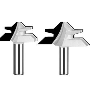 KANGMINGJIAN <strong>PCD</strong> End Mill Diamond 45 Degree Tenon <strong>Cutter</strong> Solid Joint <strong>Cutter</strong> 45 Degree Lock Miter Router Bit - Product Image 1
