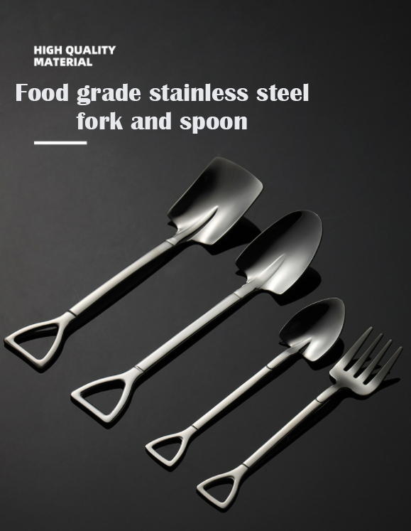 2021 new 304 stainless steel fork mini yogurt ice cream honey fruit salad dessert fork spoon set