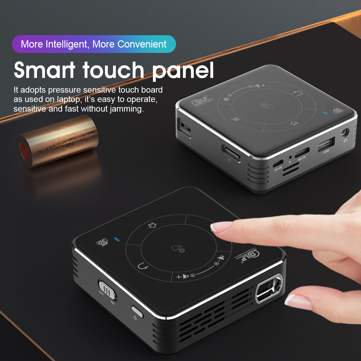 smart touch home portable projector mobile phone mini DLP pocket projector