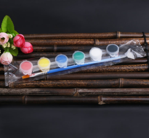 6 colores pintura acrílica estilo A con 1 unids cepillo