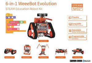 Metall 6 in 1 Stiel Codierung Fernbedienung nach elektrischer Montage Auto Chassis App programmier bare Lern roboter Lernkit - Product Image 6