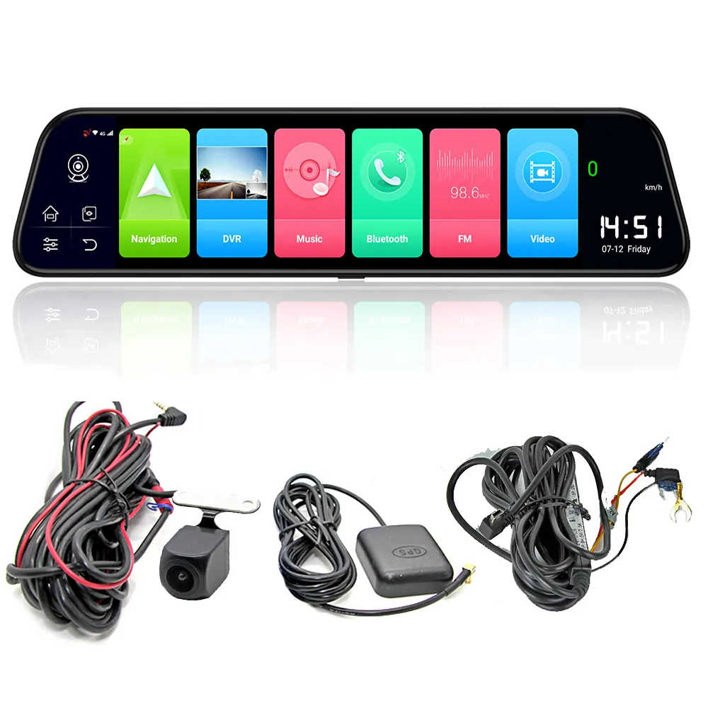10 "Car Gương Chiếu Hậu 4 Gam Android 8.1 Dash Cam GPS Navigation ADAS WIFI FHD 1080P Xe Video Máy Ảnh Recorder DVR Video Recorder