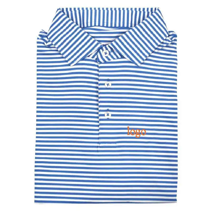Design High Quality Polo T Shirt Manufacturing Company Custom Short Sleeve Striped Golf Clothes Men'S Polo Shirts Golf Shirts