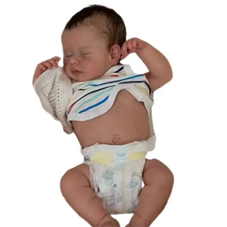 Bonecos realistas de silicone para bebês recém-nascidos, corpo de vinil macio com veias visíveis em 3D, bonecos realistas de 19 polegadas