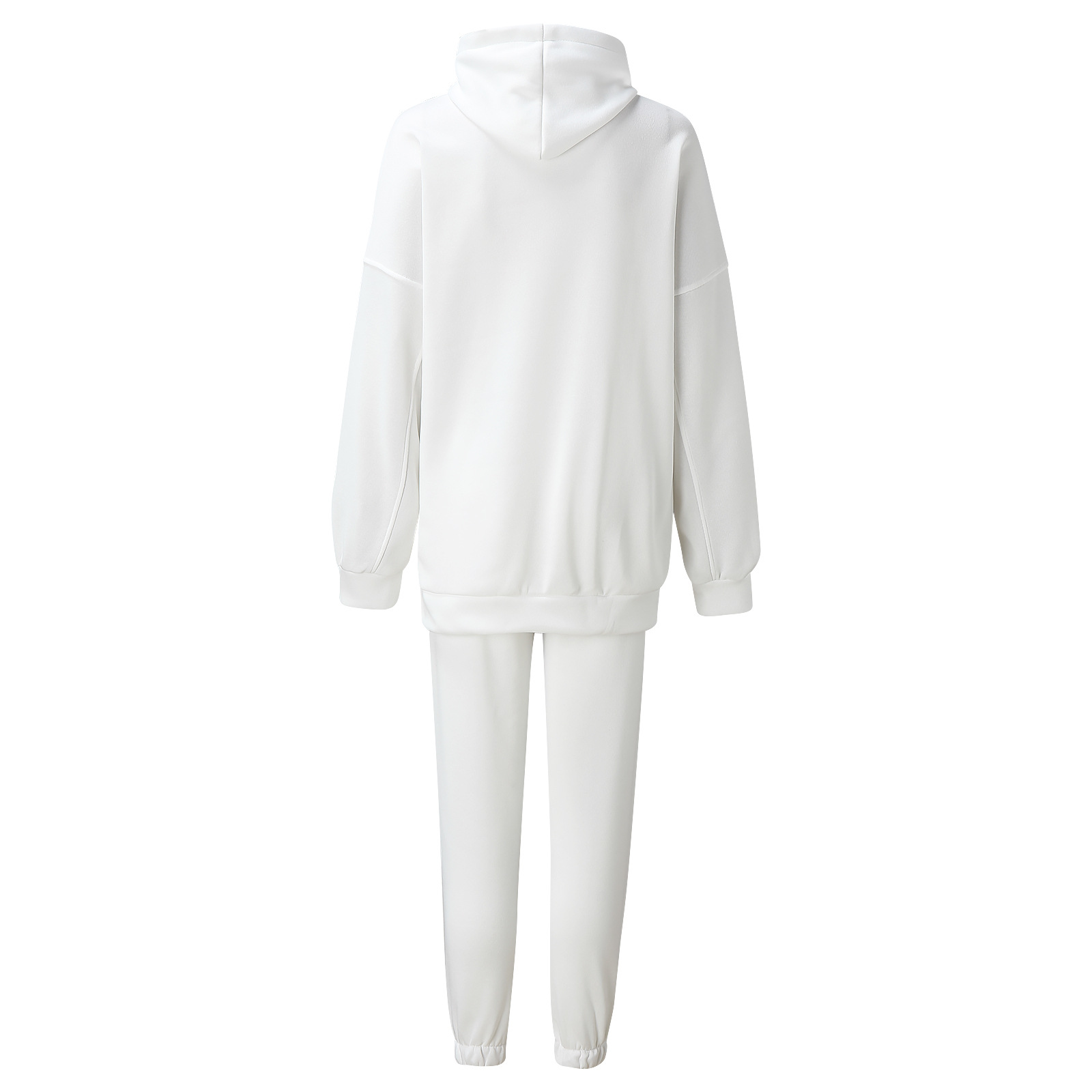 Custom Women's Solid Color Casual Two Piece Outfit 100% cotton Loose Short Hoodies