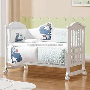 Phong Cách Châu Âu Chất Lượng Cao 6-Trong-1 Đa Chức Năng Bằng Gỗ Bé Cũi Giường Thoải Mái Cái Nôi Đồ Nội Thất Trẻ Mới Biết Đi Tất Cả Trong Một Giải Pháp - Product Image 3