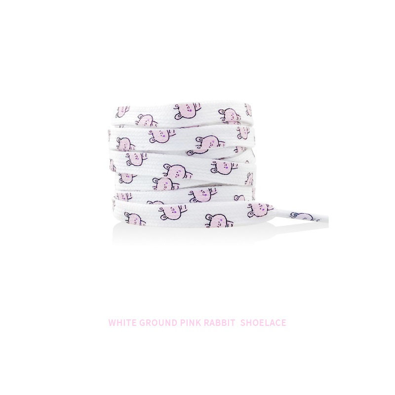 Cordones conejo rosa base blanca