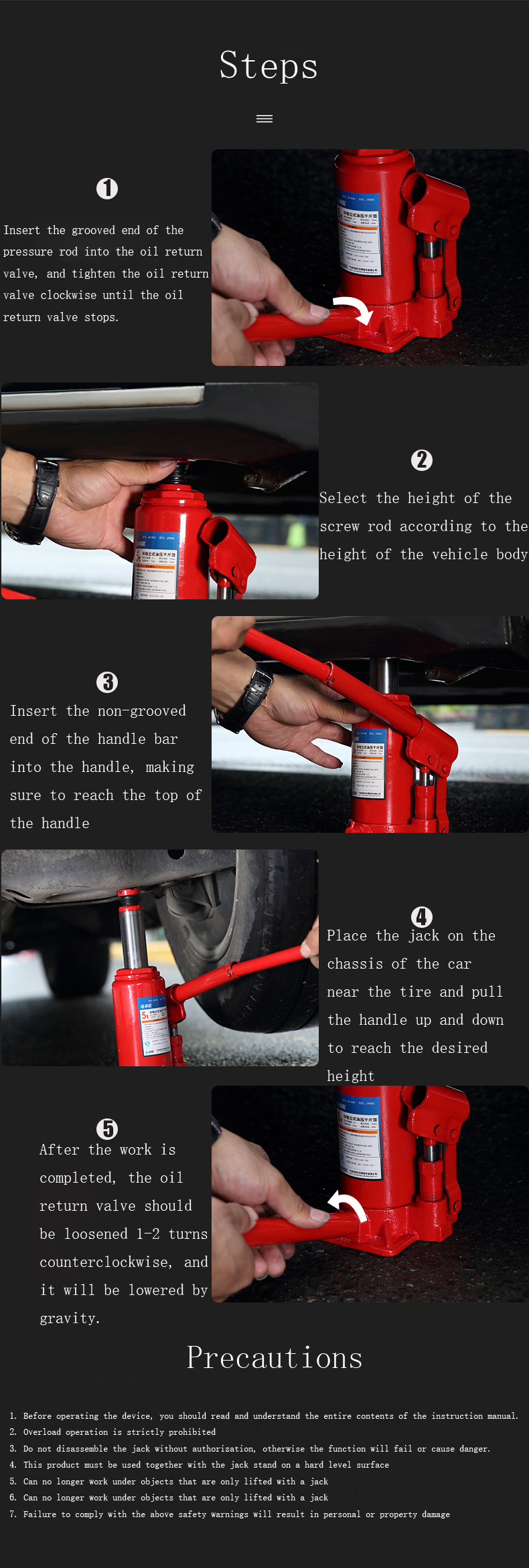 2022 China Manufacturer Custom Wholesale CE/GS Quality Steel Manual Repair Lifting Separated Hydraulic 10 Ton Porta Power Jack