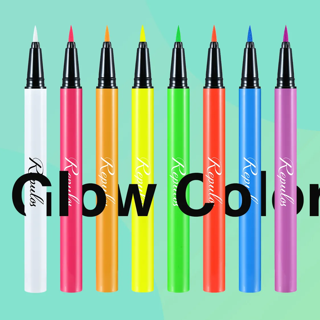 Hot Selling Neon Liquid Eyeliner Vegan Coloured 8 Color Fluorescent Waterproof Eyeliner Pencil