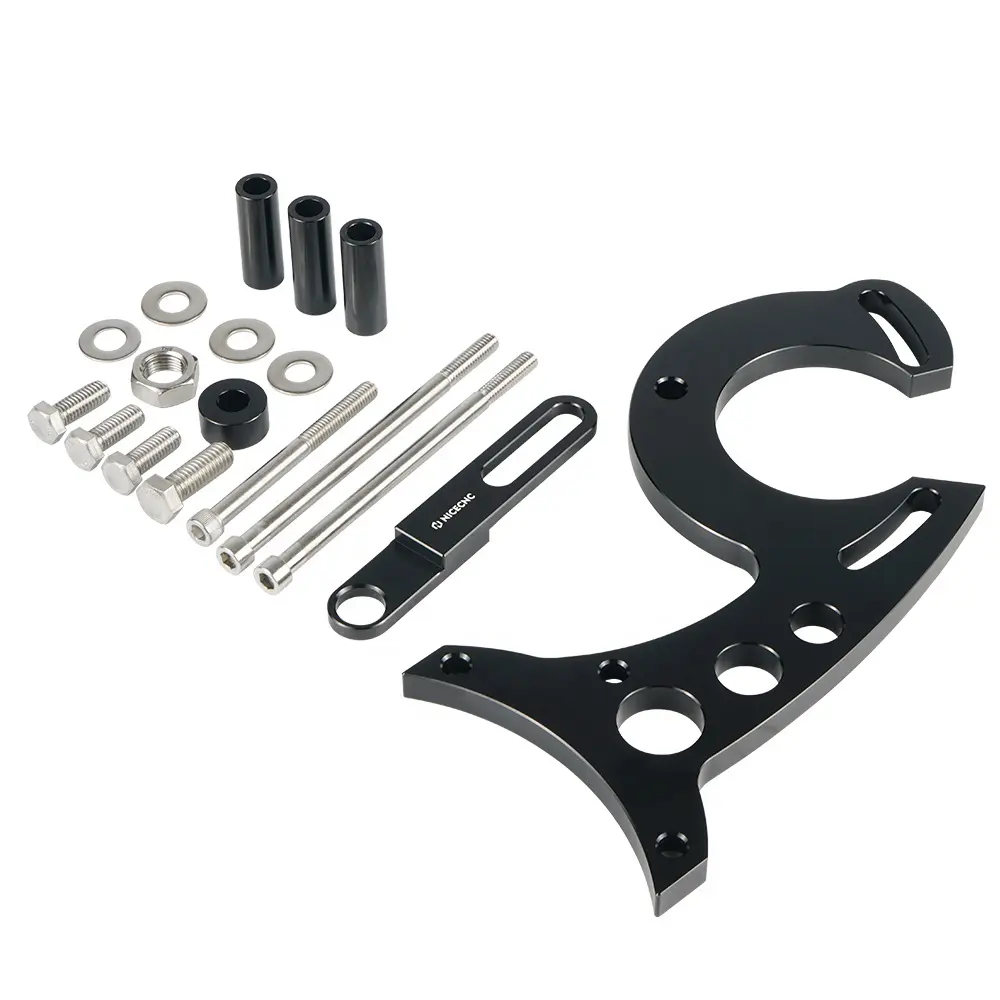 NiceCNC Glossy Black Power Steering Bracket Kit For Ford Small Block 289 302 351W Engines 1965 1966 1967 1968