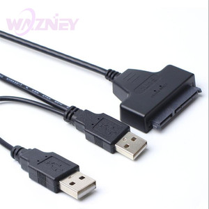 <strong>USB</strong> 2.0 <strong>to</strong> <strong>SATA</strong> 7+15 Pin 22 Pin Connector Cable for <strong>2.5</strong>&quot; Inch Hard Disk Drive HDD Dual USB2.0 <strong>USB</strong> 2.0 <strong>to</strong> <strong>SATA</strong> 22Pin Adapter - Product Image 1
