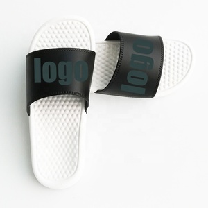 Design di base stampa personalizzata Logo Pattern Slip On Plain Massage sole sandali da donna Open Toe Slides Slide-on pantofole causali - Product Image 2
