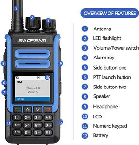 Baofeng DR-1802 Original <span class=keywords><strong>DMR</strong></span> Digital/Analógico Walkie Talkie UHF/VHF Dual Band Longa Distância de Alta Potência AES Criptografia Rádio Móvel