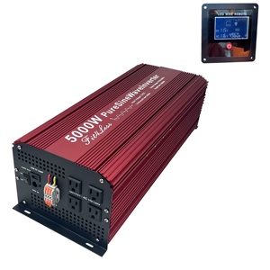 Fit4Less-inversor de onda sinusoidal pura de 5000W, entrada de CC 12V o 24V o 48V a salida de CA 110V, Ca V con USB y pantalla remota LCD - Product Image 1