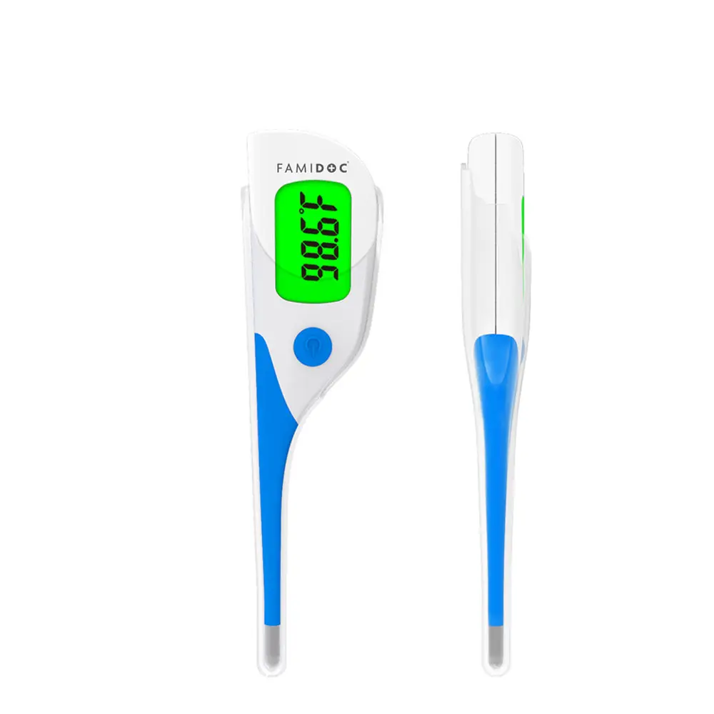 Thermomètre Oral à pointe Flexible, lecture rapide précise, affichage Jumbo, 2 couleurs, rétro-éclairage, alarme de fièvre, thermomètre électronique