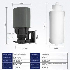 Interruttore a galleggiante del serbatoio dell'acqua OME interruttore di controllo a galleggiante del livello dell'acqua 70AB - Product Image 2