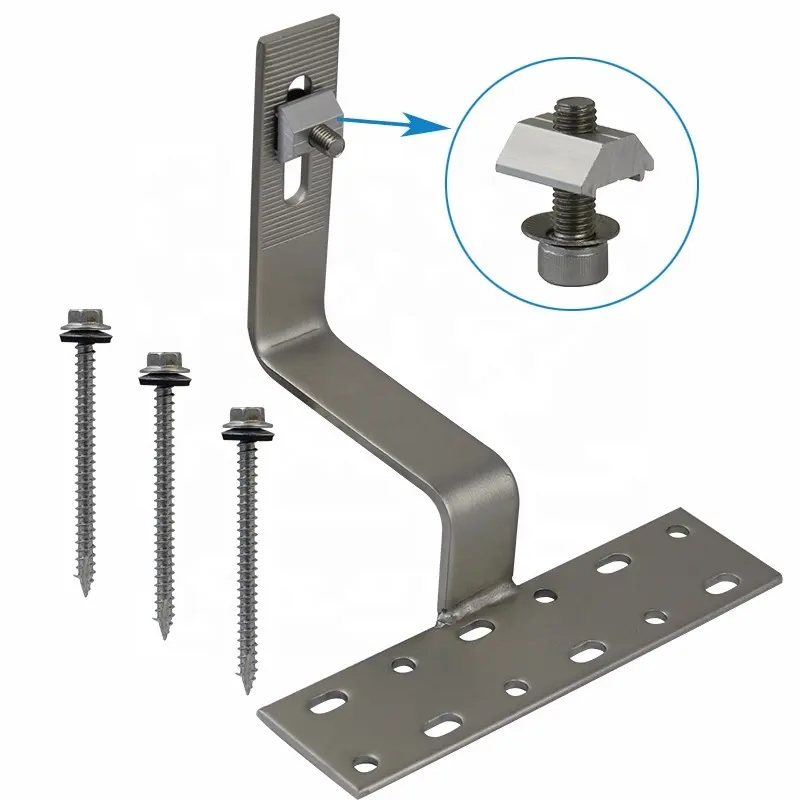 HQ 마운트 도매 가격 태양 전지 패널 후크 슬레이트 지붕 태양 광 장착 후크 브래킷 타일 지붕
