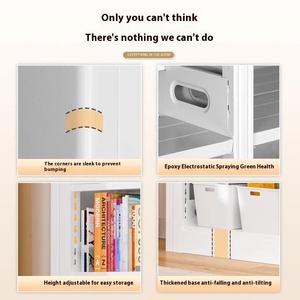 Modern stil Metal kitaplık raf ev için basit oturma odası çelik kitaplık çocuk resimli kitap kütüphane okuma alanı için - Product Image 4