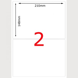 A4粘着ラベル紙1枚あたり2ラベルA4ラベル1枚あたり2ラベル - Product Image 1