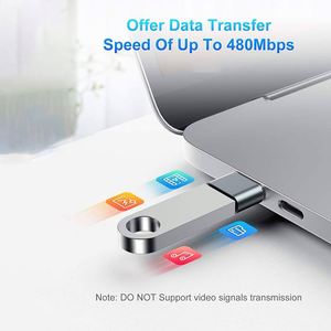铝合金外壳OTG <span class=keywords><strong>USB</strong></span>转C型适配器，用于充电和数据传输