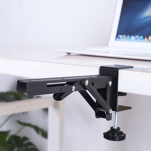 DIY Iron Folding Bracket <strong>Functional</strong> Hardware <strong>Computer</strong> Keyboard Tray Clamp Wood Panel Undermount Base Stand Arm Rest Desk - Product Image 4