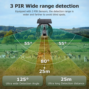4G GPS Trail камера фотоловушка 7800 мАч солнечная панель 125 градусов широкий угол обнаружения 0,1 s время триггера для охоты SD совместимый - Product Image 3