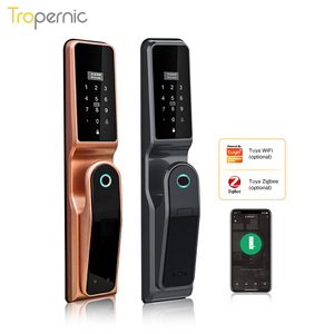 Yeni stil otomatik kilitleme güvenli sistemi Tuya kablosuz Zigbee APP ev biyometrik parmak izi akıllı dijital kilit - Product Image 4