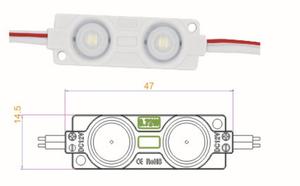DC 12V <strong>LED</strong> Module Light with Lens Injection <strong>LED</strong> Light Module 2LEDs 0.72Watt Manufacturer New Product for Adverting Light Box - Product Image 6