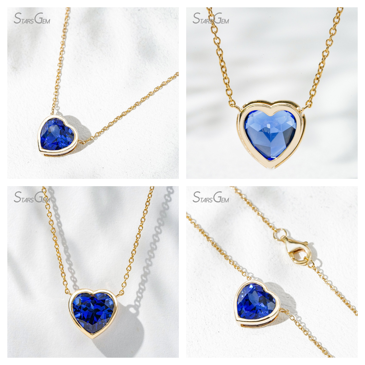 14k yellow gold + Royal Blue