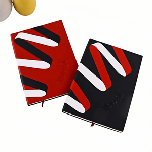 Tela de imitación personalizable crea mi propio diario A5 diario de arte colorido minimalista con logotipo cuaderno de cuero bordado exquisito - Product Image 1