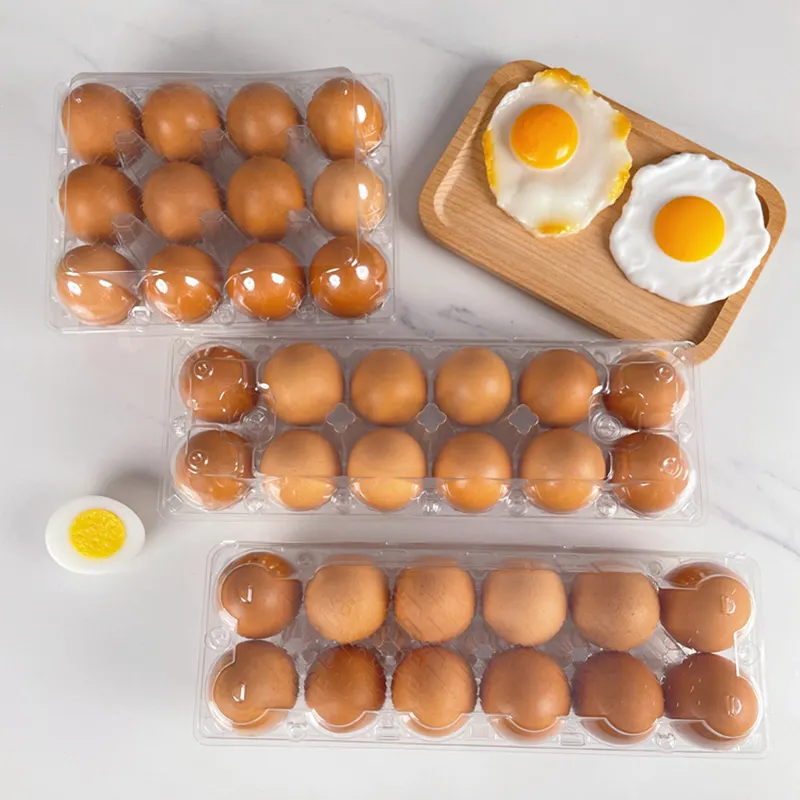 Bandeja de huevos de gallina reutilizable de plástico 12 cajas de cartón de huevos de plástico caja de cartón de plástico