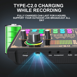 Factory Directly Selling Voice Changer Sound Card with Sound Effects with Audio Mixer Voice Changer Audio Interface Bluetooth - Product Image 2