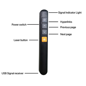 PPT Red Laser penna tornitura 2.4G RF presentazione senza fili pagina Laser penna di controllo Mouse puntatore USB remoto - Product Image 5