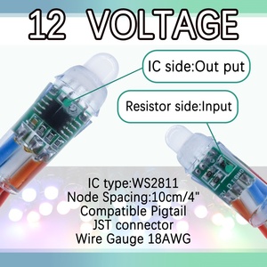 ETOP-DC12V Smart WS2811 <strong>LED</strong> <strong>Bullet</strong> Pixels Ip68 18awg with Ray Wu/paul Zhang/xconnect/JST Connectors - Product Image 4