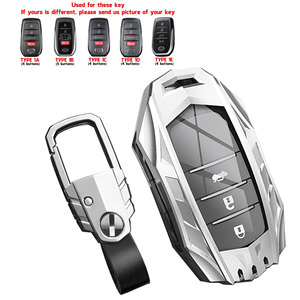 เคสฝาครอบกุญแจรถสำหรับ Toyota กุญแจรีโมทโลหะผสมสังกะสีพร้อมพวงกุญแจเหมาะสำหรับ2021-2022 Venza RAV4 PRIME Sienna Land Cruiser Fortuner Mirai - Product Image 4