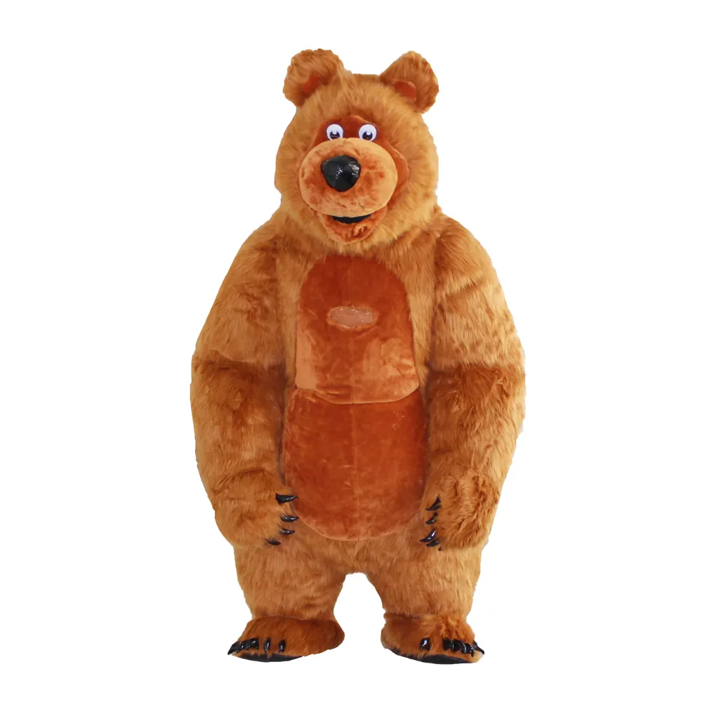 New design 3m high adult inflatable walking brown bear mascot costumes