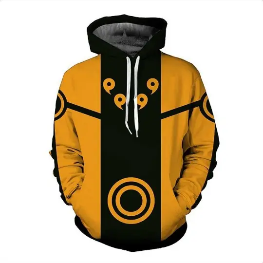 Por encargo nuevo 3D impresión lindo Anime japonés Uzumaki divertido sudadera pulóver Sudadera con capucha tejido de punto impresión Digital con capucha