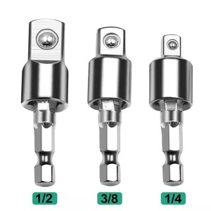 3PCS 360&deg; Drill Screwdriver Sleeve Universal <strong>Adapter</strong> Hexagonal Shank Turn Square Head Swivel Extension Tool Set <strong>Socket</strong> <strong>Adapter</strong> - Product Image 2
